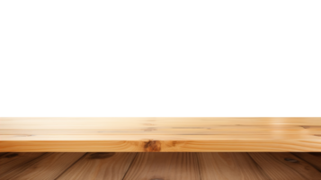 AI generated Honey Maple Wooden Table with Morning Light - Ideal for Product Placement, High-Quality Wood Texture, Transparent Background, Perfect for Mockups png