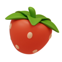 3D strawberry illustration png