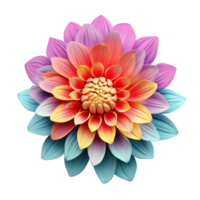 AI generated 3d style colourful flower png