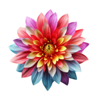 AI generated 3d style colourful flower png