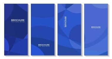set of business brochures with abstract blue background vector