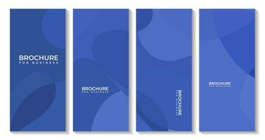 set of business brochures with abstract blue background vector