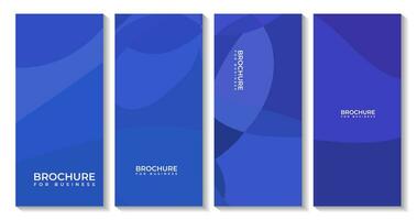 set of business brochures with abstract blue background vector