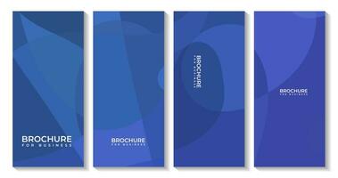 set of business brochures with abstract blue background vector