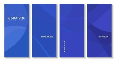 set of business brochures with abstract blue background vector