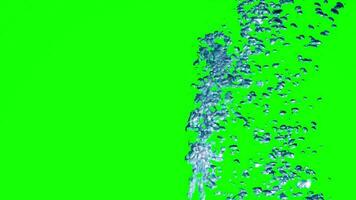 video di bolle nel acqua su verde schermo sfondo