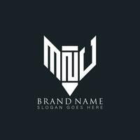 MNU abstract letter logo. MNU creative monogram initials letter logo concept. MNU Unique modern flat abstract vector letter logo design.