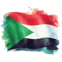 ai genererad en vattenfärg ClipArt av sudan flagga png