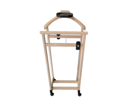 Wooden coat stand with wheels- png