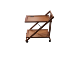 wooden trolley with two shelves- png