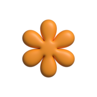 Orange 3d Pastell- Blume im modisch Plastik Stil. png