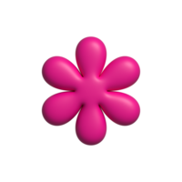 magenta 3d pastel fleur dans branché Plastique style. png