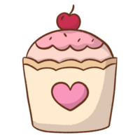 Karikatur Kuchen mit Herz im das Mitte png