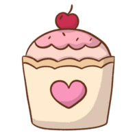 cartone animato torta con cuore nel il mezzo png