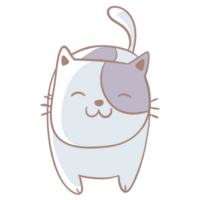 a cartoon cat with a smile on its face png