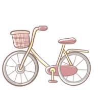 a cartoon bike with a basket png