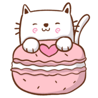 une dessin animé chat en portant une macaron png