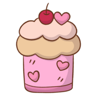 cartoon cake with heart in the middle png