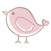 une mignonne peu oiseau avec une cœur sur ses poitrine png