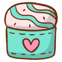 cartoon cake with heart in the middle png