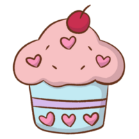 cartoon cake with heart in the middle png