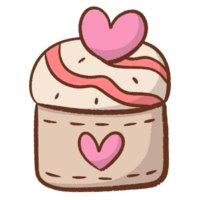 cartoon cake with heart in the middle png