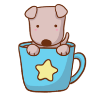 perro en un taza clipart png