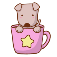 perro en un taza clipart png