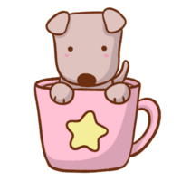 perro en un taza clipart png