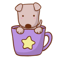 cachorro dentro uma copo clipart png