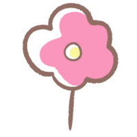 a flower clipart with a pink and yellow center png