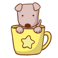 perro en un taza clipart png