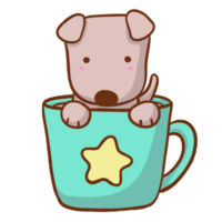 cane nel un' tazza clipart png