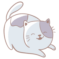 a cartoon cat lying down on a transparent background png