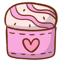 cartoon cake with heart on top png