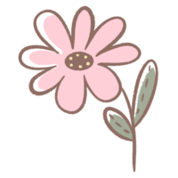 a pink flower with leaves on it png