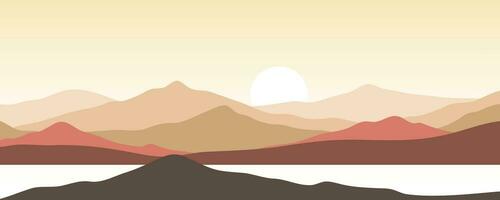 Mountain colors, translucent waves, sunset, abstract glass shapes, modern background, design vector illustration