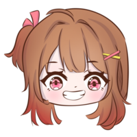 anime girl with brown hair and pink eyes png