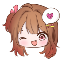 anime fille avec marron cheveux et rose cheveux png