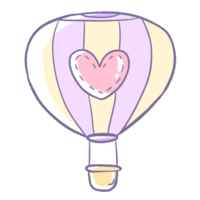 a cartoon hot air balloon with a heart in the middle png