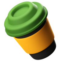 3D rendering coffee cup cute icon illustration png