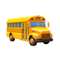 AI generated Yellow School Bus in 3D Style png