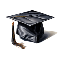 ai generado graduación gorra en acuarela estilo png