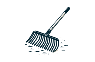 AI generated Rake farm tools illustration design or PNG