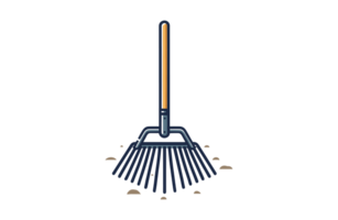 AI generated Rake farm tools illustration design or PNG