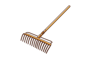 AI generated Rake farm tools illustration design or PNG