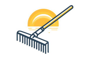 AI generated Rake farm tools illustration design or PNG