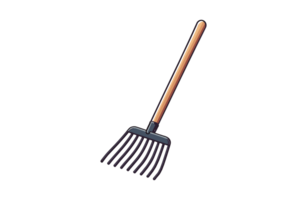 AI generated Rake farm tools illustration design or PNG