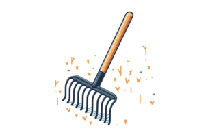 AI generated Rake farm tools illustration design or PNG