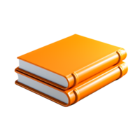 AI generated 3D Stack of Orange Book png